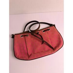 Vintage Dooney & Bourke DB Logo Canvas Drawstring Shoulder Bag Y2K TLC